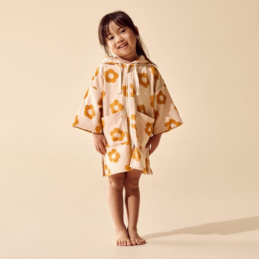 Daisy Glow Organic Terry Baby & Kids Hooded Towel