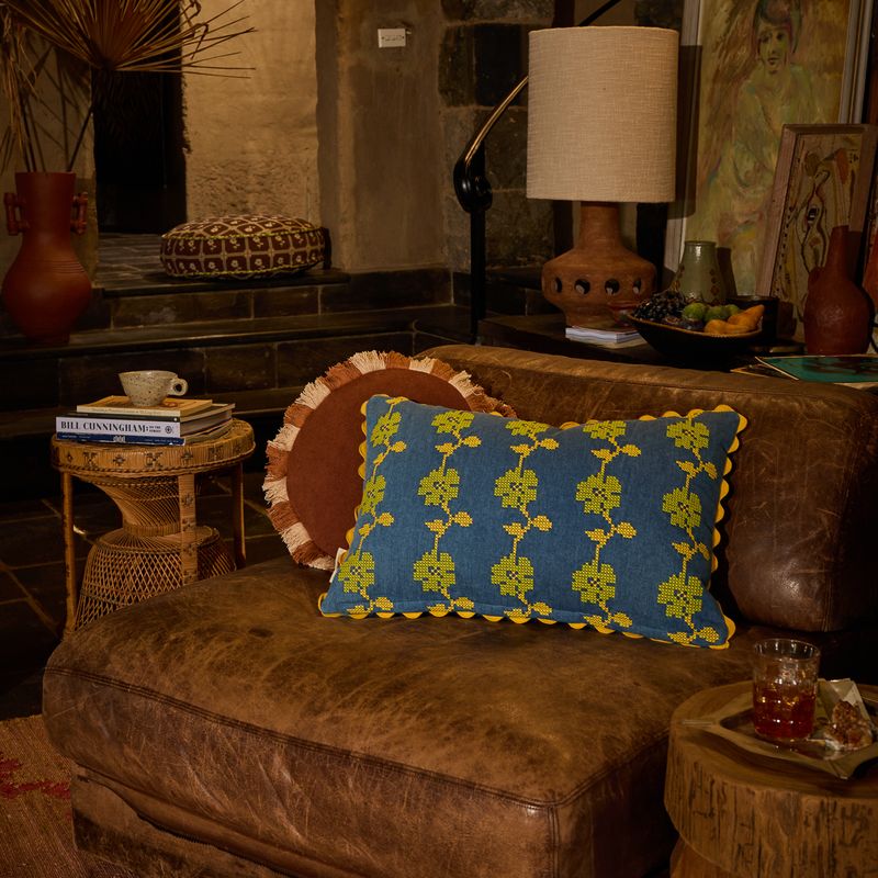 Peridot Anneliese Reversible Denim Cushion