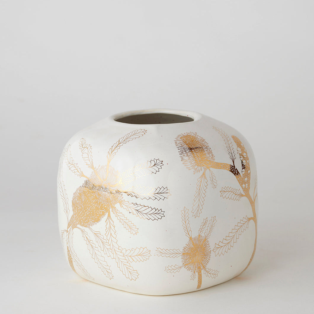 Old Man Banksia Cube Vase