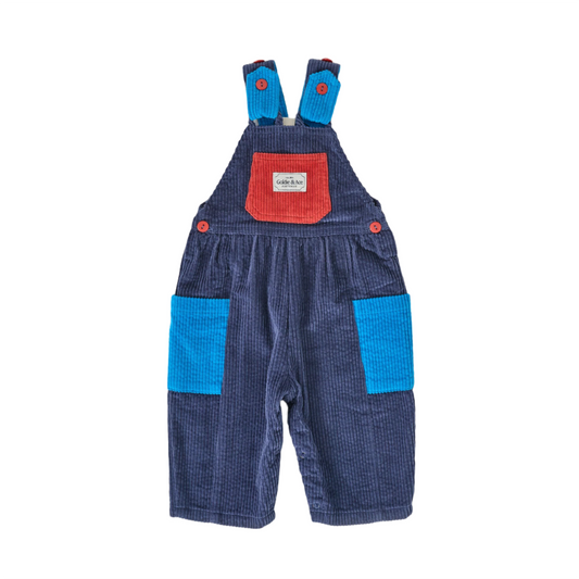 Sammy Corduroy Colour Block Baby Overalls