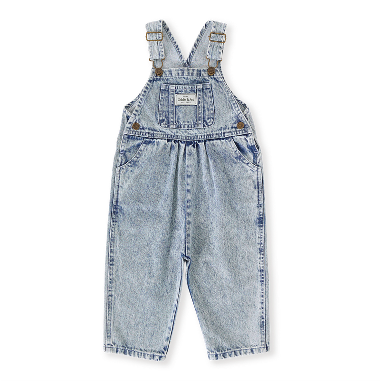 Austin Vintage Washed Denim Baby Overalls