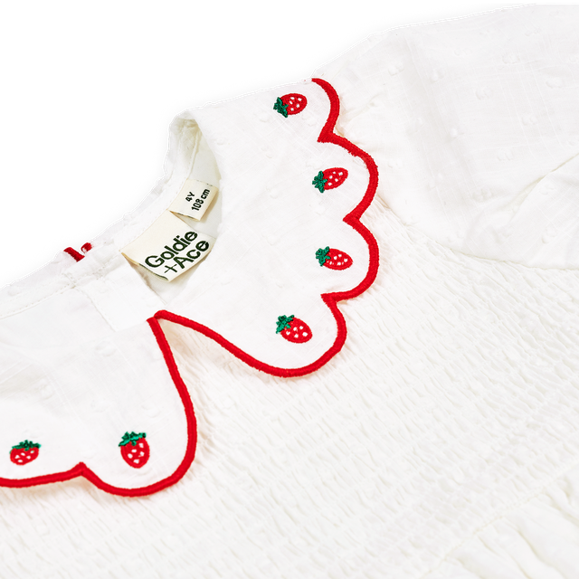 Sweet Strawberry Flo Smocked Kids Dress