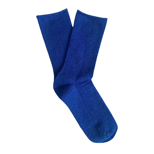Electric Blue Glitter Lurex  Socks