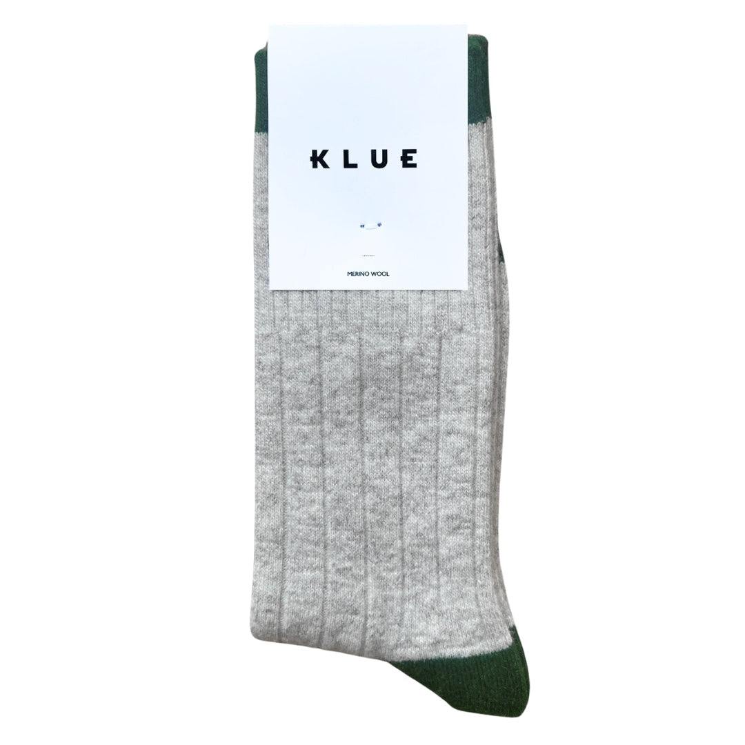 Sand & Green Bands Merino Wool Socks
