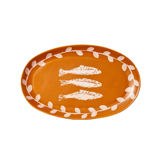 Sardines Tan Oval Plate