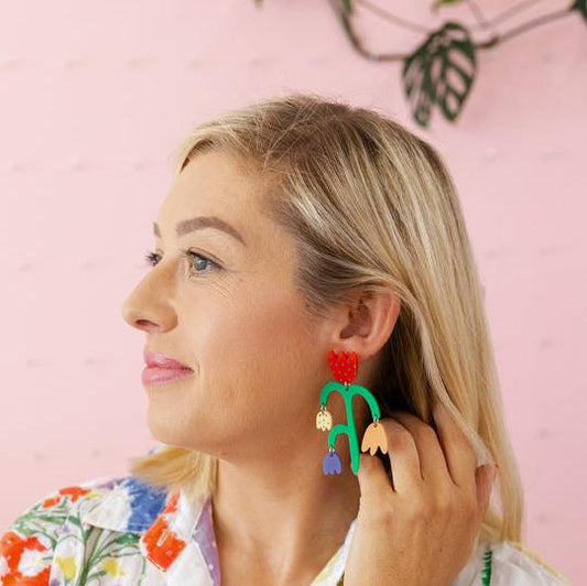 Flower Stem Earrings