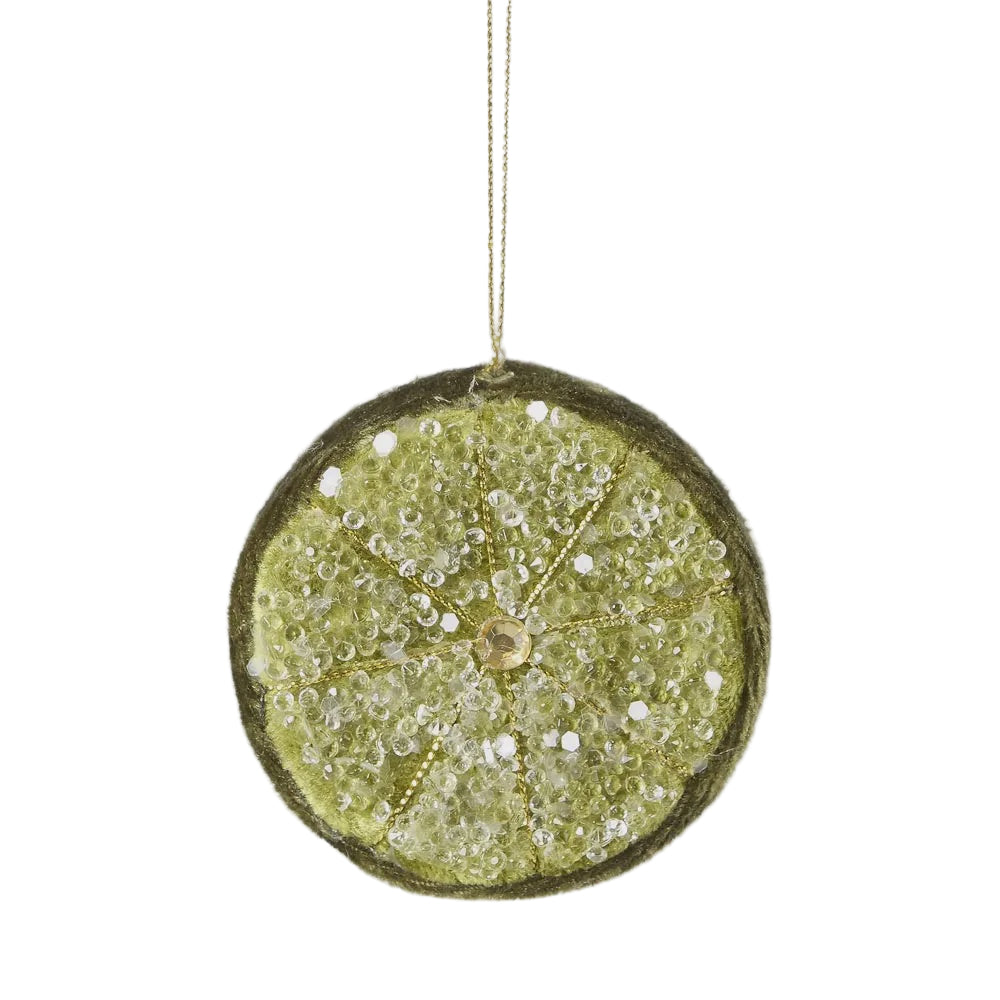Palermo Beaded Lime Slice Decoration