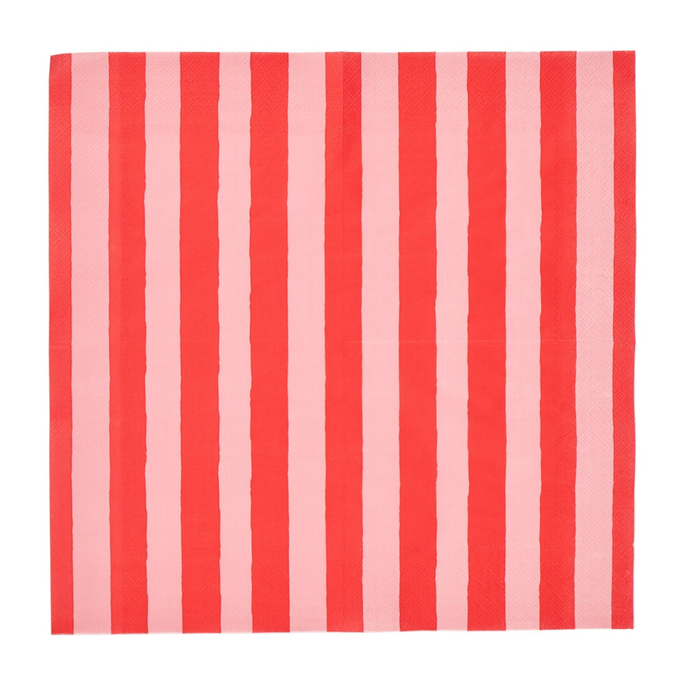 Red Stripe Paper Napkins