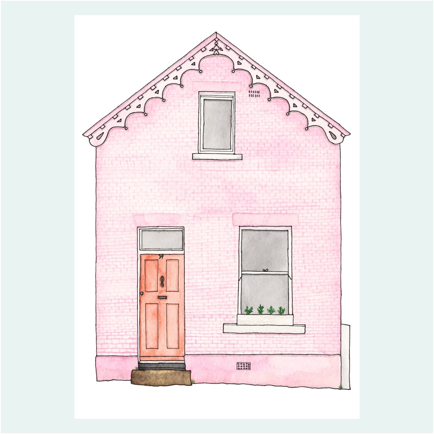 Pink House Art Print