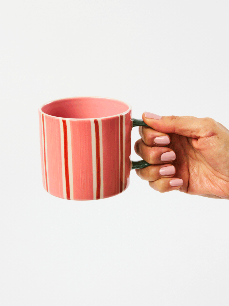 Bloomie Pink Stripe Mug