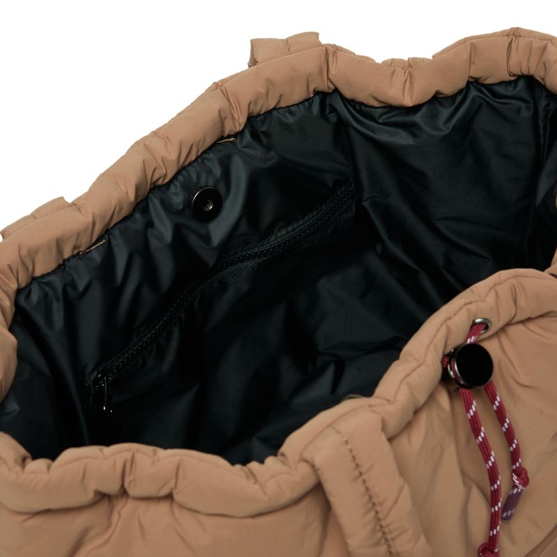 Hazelnut & Burgundy Scrunch Base Bag