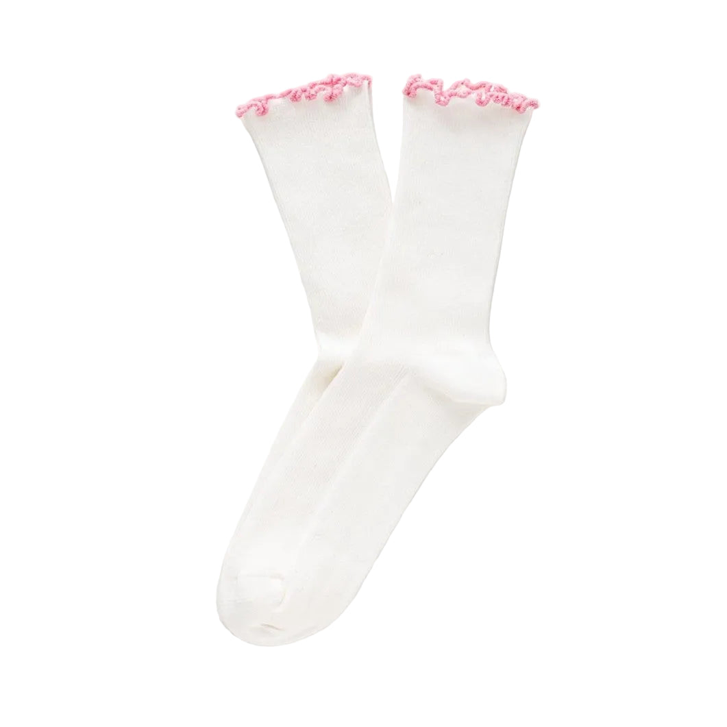 Pink Organic Cotton Socks with Ruffles