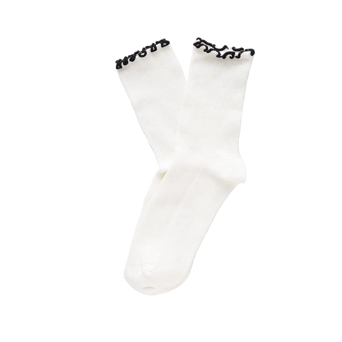 Black Organic Cotton Socks with Ruffles