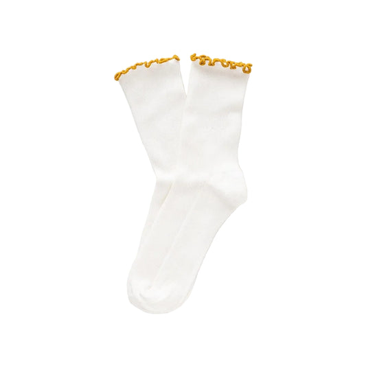 Gold Organic Cotton Socks with Ruffles