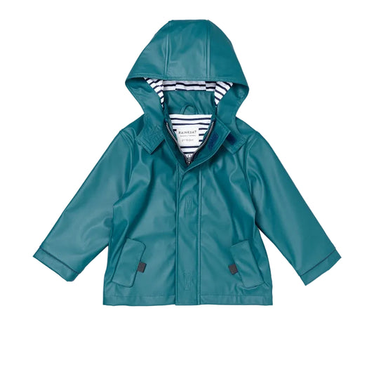 Stripy Sailor Waterproof Jacket Dark Teal