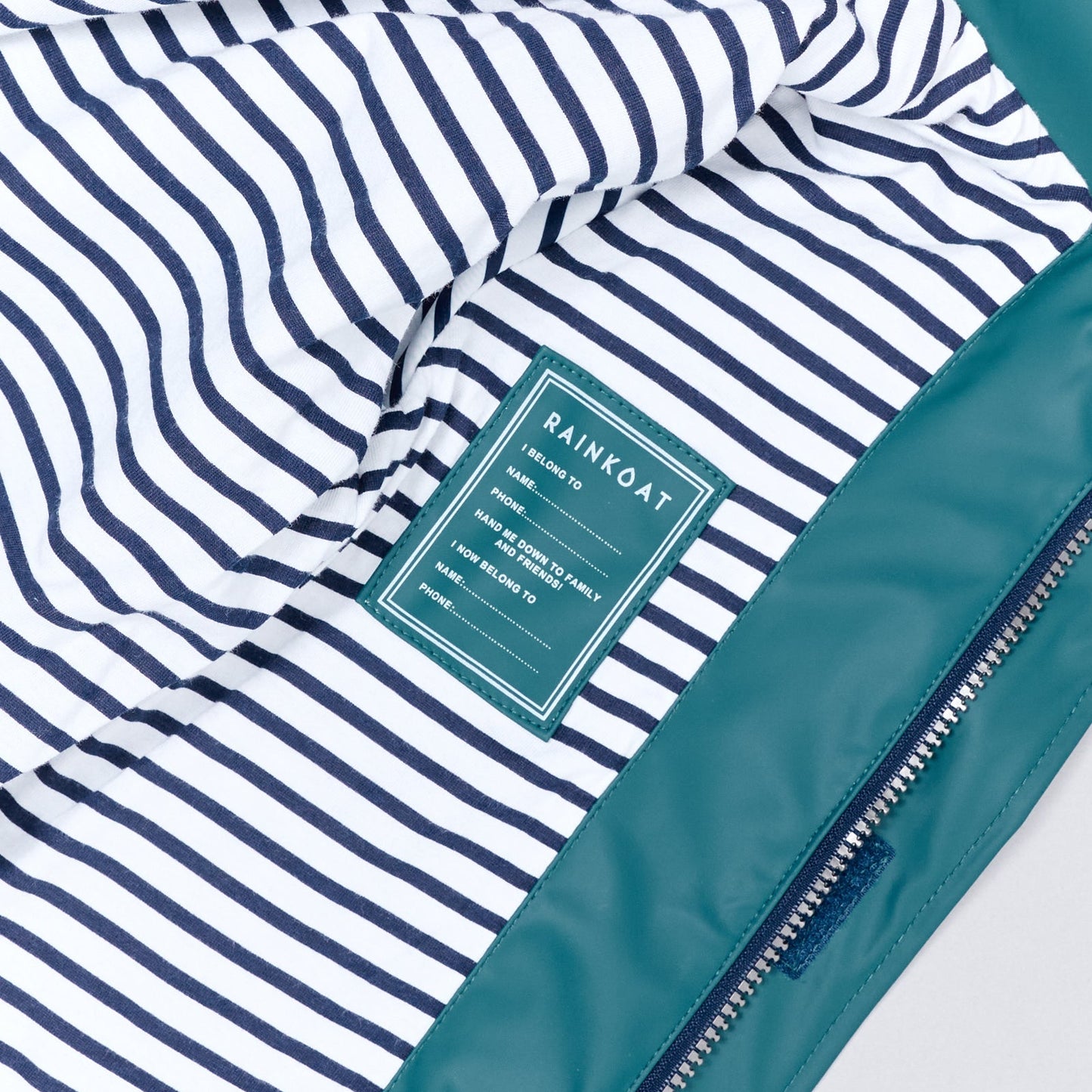 Stripy Sailor Waterproof Jacket Dark Teal