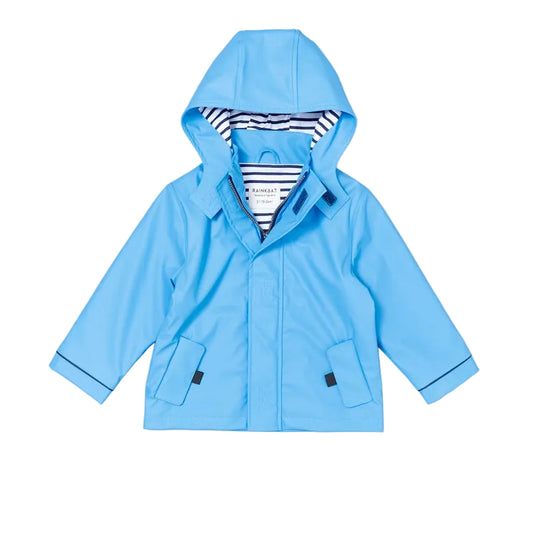 Stripy Sailor Waterproof Jacket Light Blue