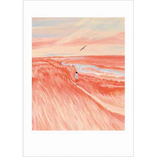 Red Grass Fields Greeting Card