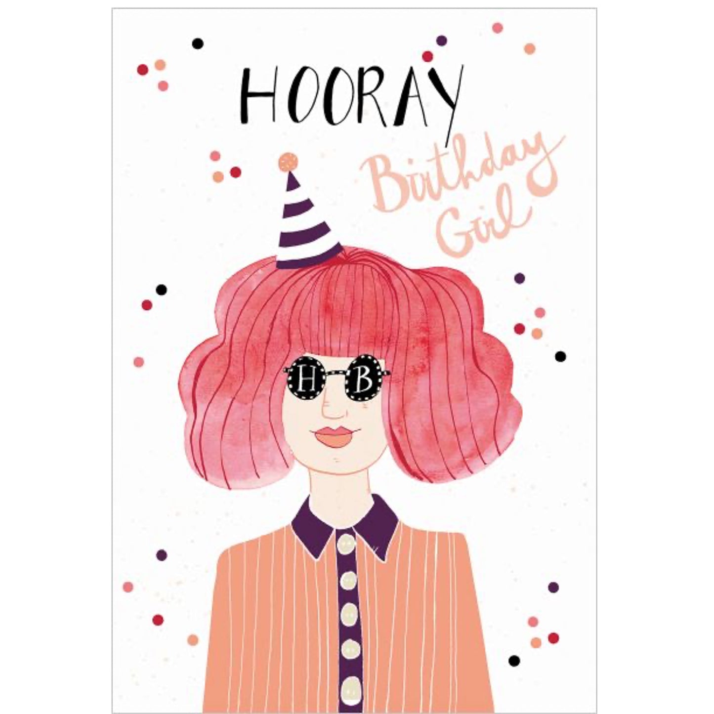 Happy Birthday Red Girl Greeting Card