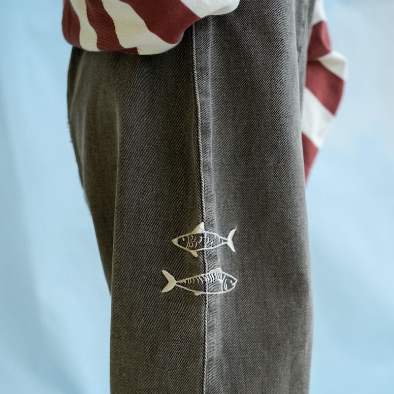 Fishy Business Denim Baby Jumpsuit