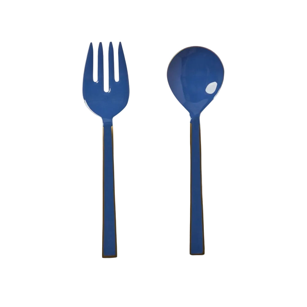Yves Blue Enamel Salad Severs Set