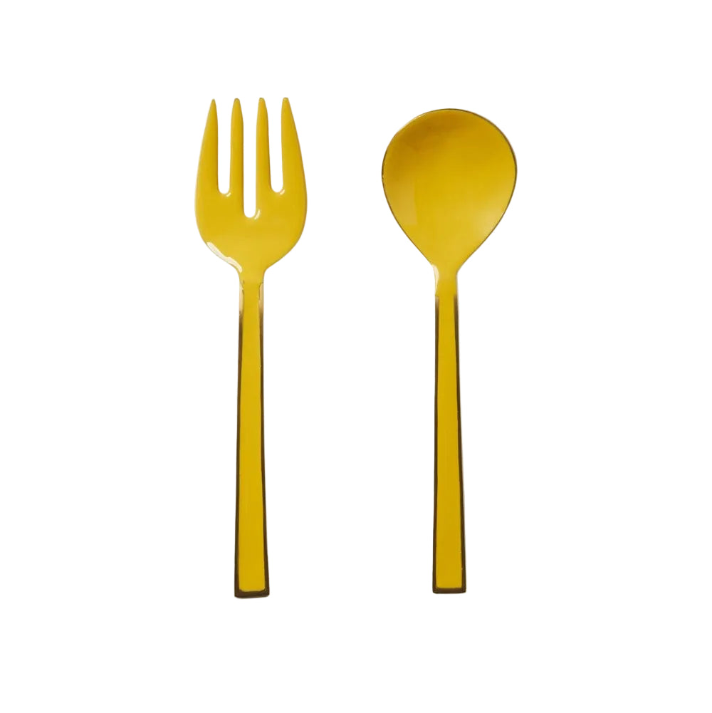 Sunny Enamel Salad Severs Set