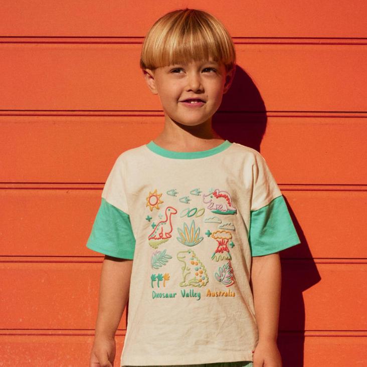 Dinosaur Valley Puff Print Kids T-Shirt