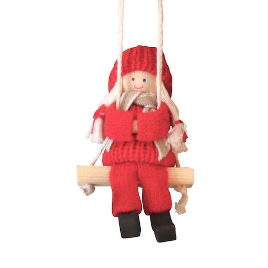 Christmas Girl on Swing