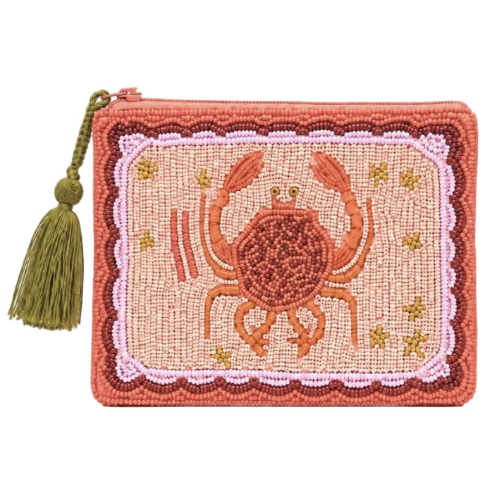 Crab Beaded Purse