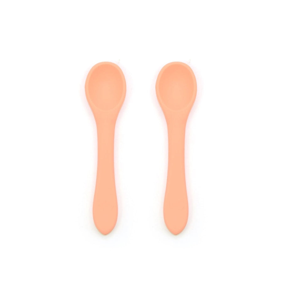 Silicone Baby Spoons 2 Pack Peach