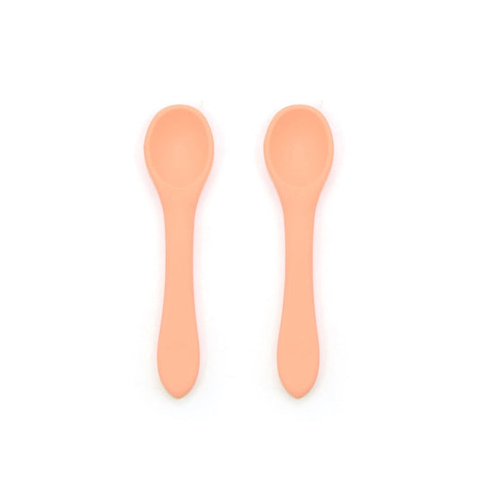 Silicone Baby Spoons 2 Pack Peach