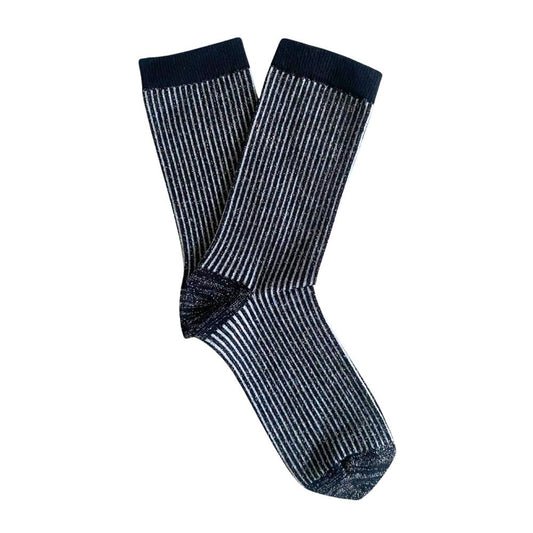 Black Stripes Glitter Lurex Socks