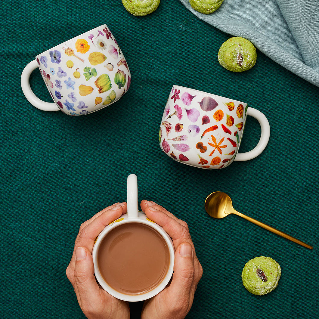 Flower Rainbow Sunny Day Mugs Set of 2