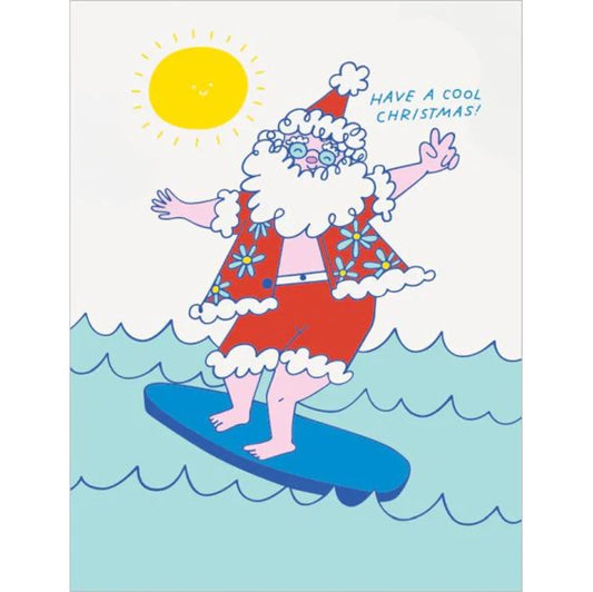 Surfing Santa Greeting Card