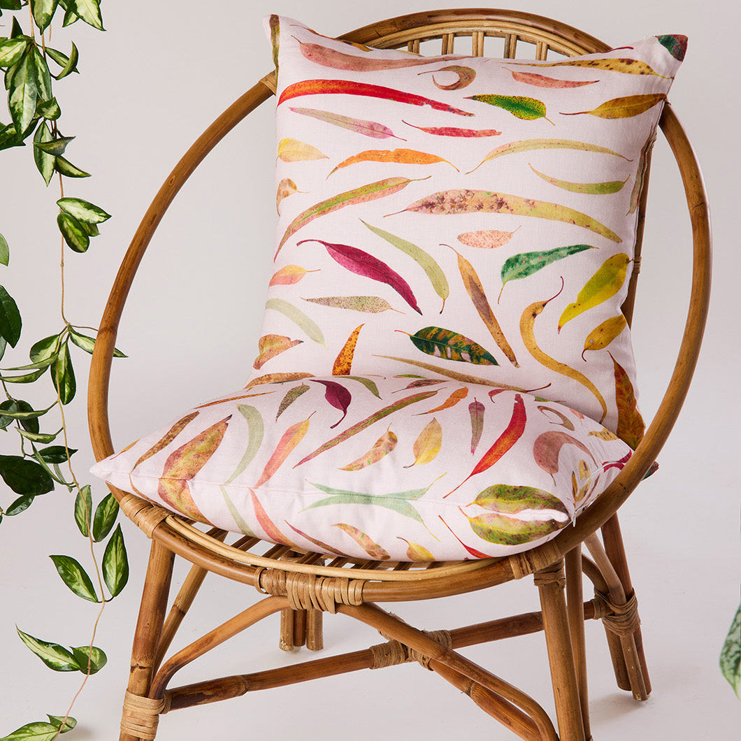 Fallen Gum Linen Cushion With Feather Insert