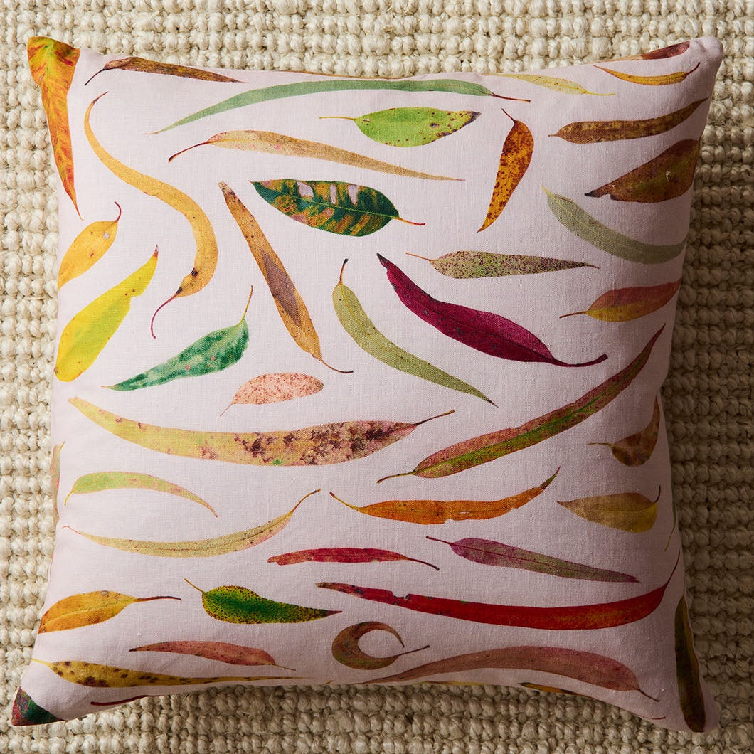 Fallen Gum Linen Cushion With Feather Insert