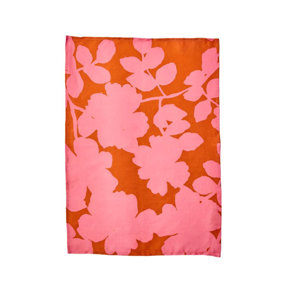 Carmine Pink Tea Towel