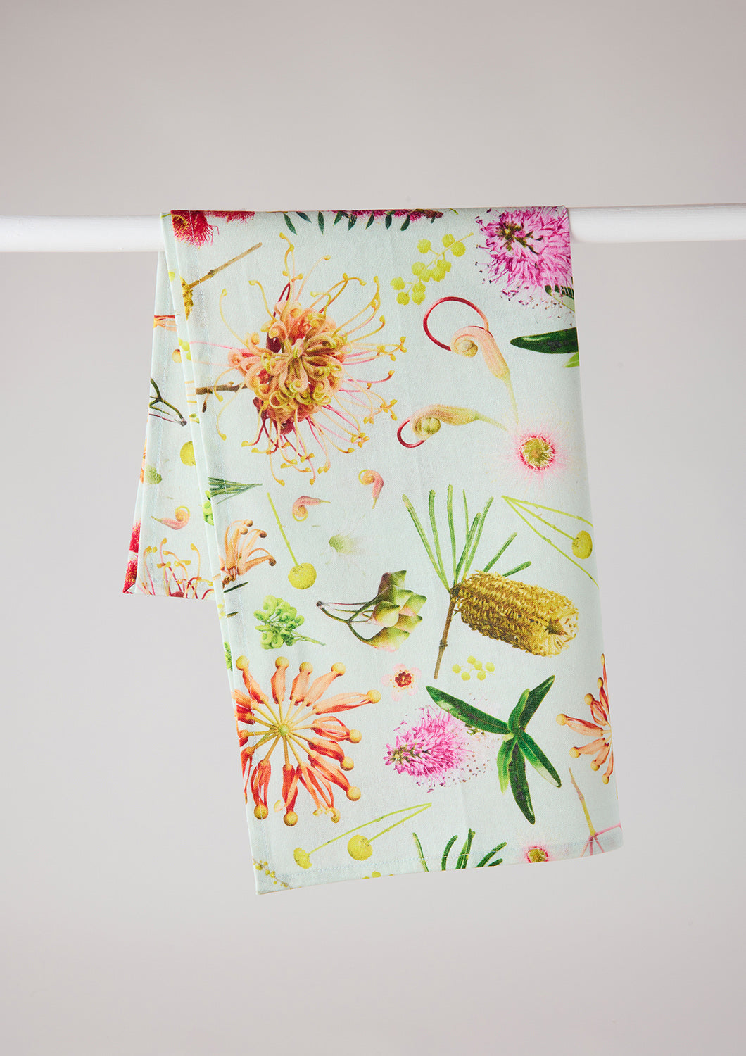 Australian Flora Mint Linen Blend Tea Towel