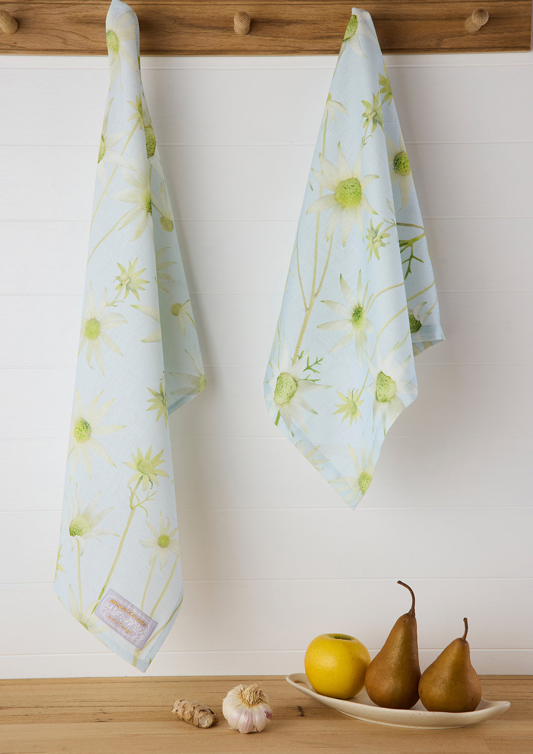 Flannel Flower Linen Blend Tea Towel