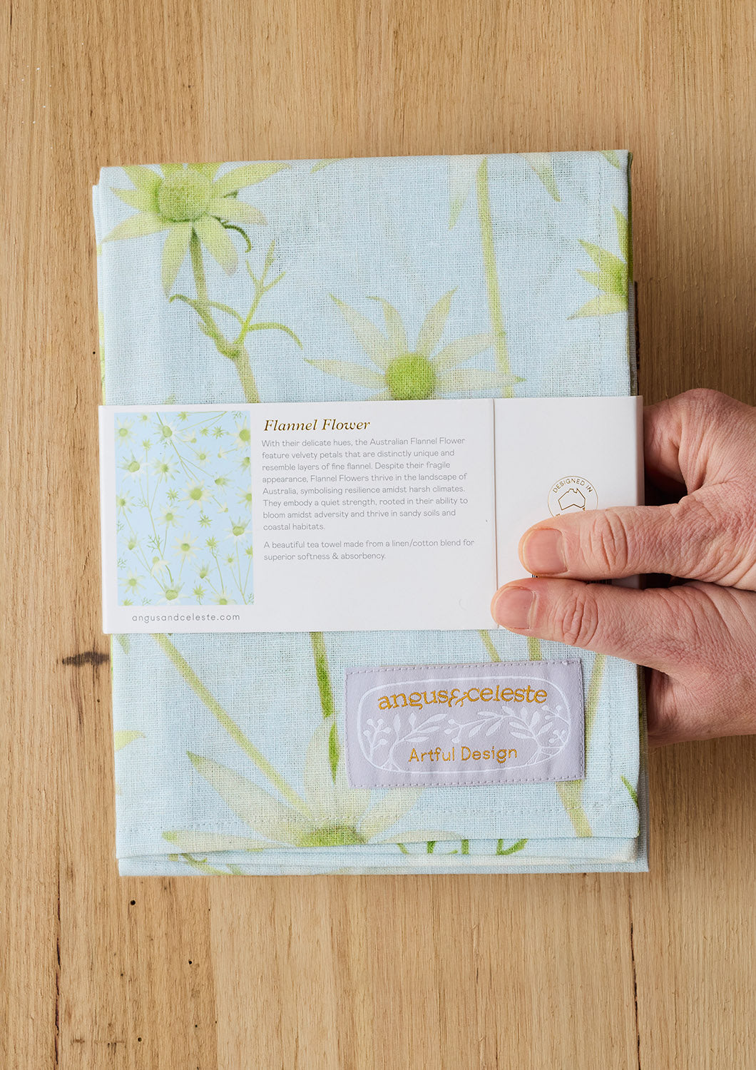 Flannel Flower Linen Blend Tea Towel