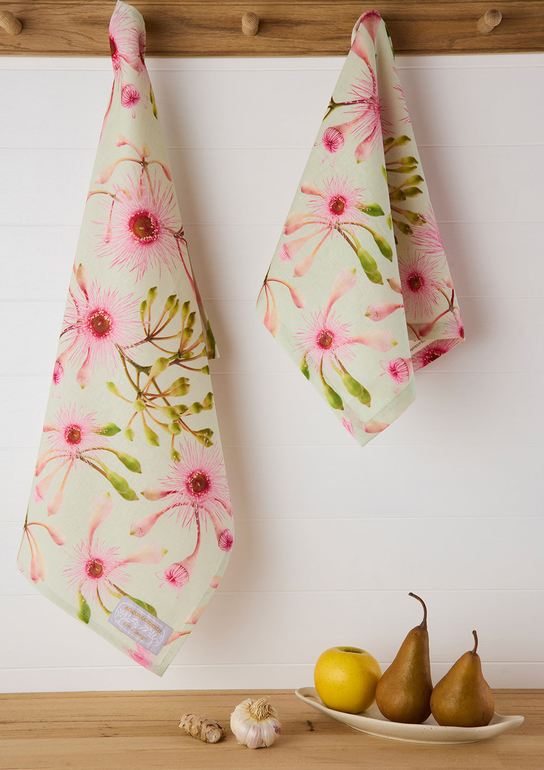 Fairy Floss Eucalyptus Linen Blend Tea Towel