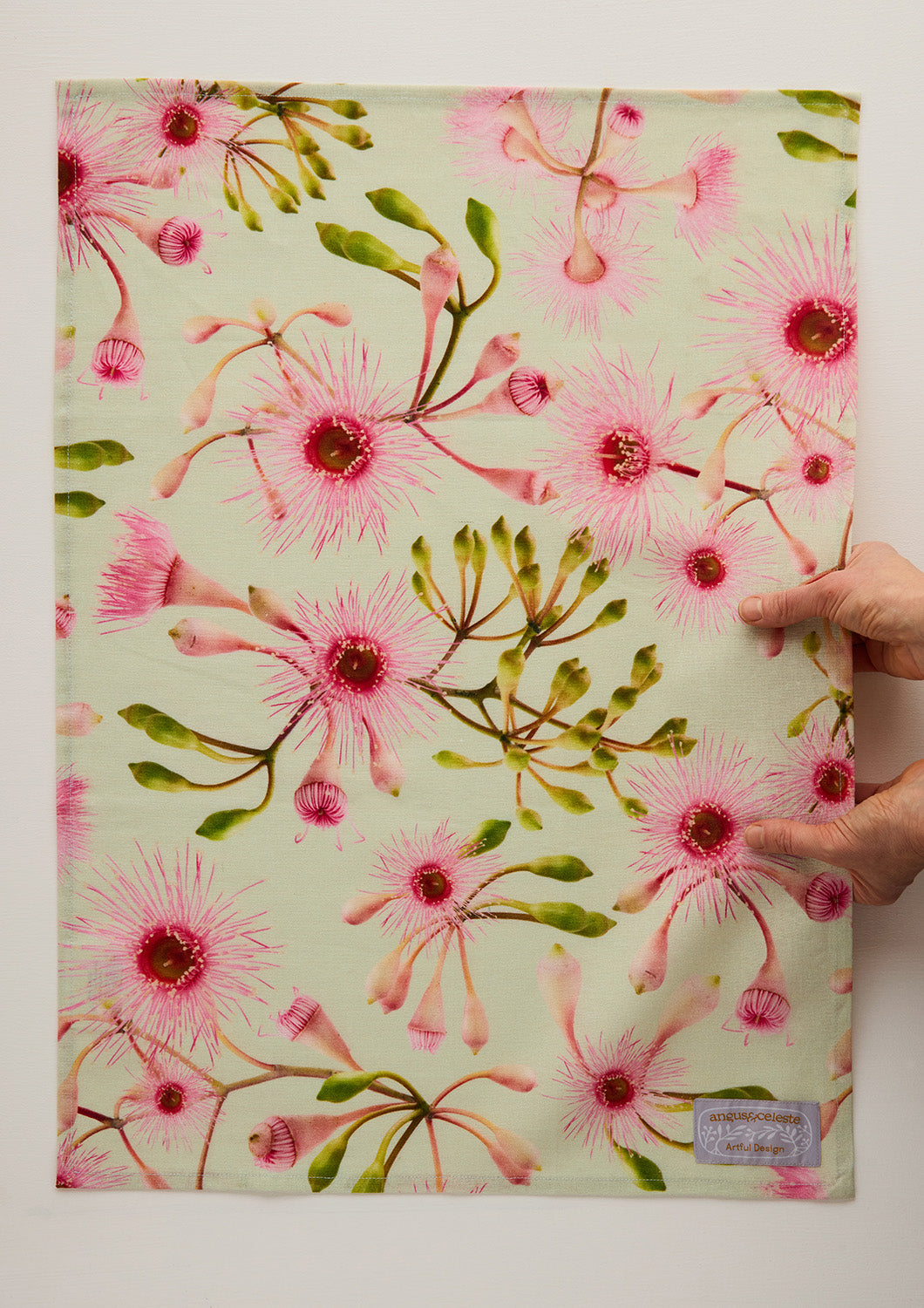 Fairy Floss Eucalyptus Linen Blend Tea Towel