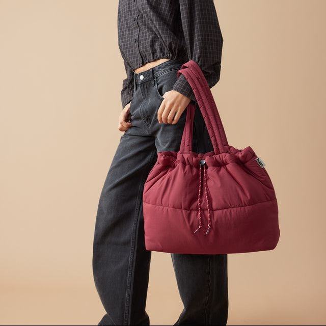 Burgundy Scrunch Base Bag
