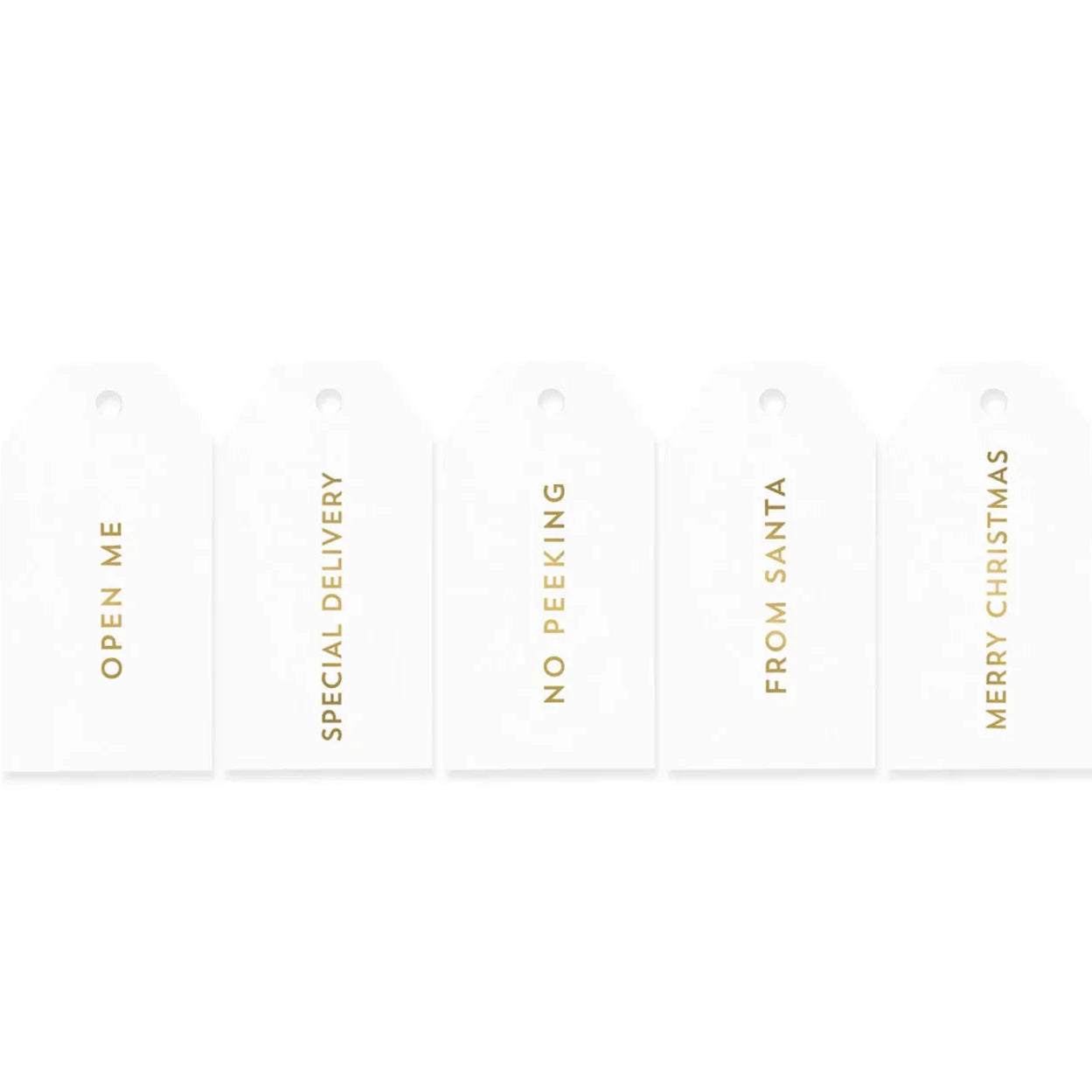 Xmas Tags Gold on Matte White 10 Mixed