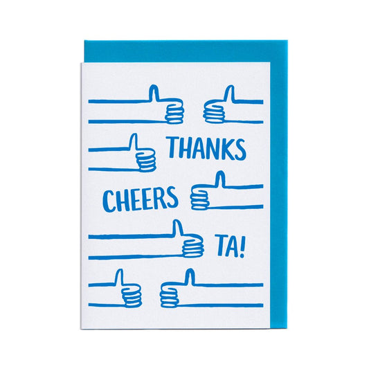 Thanks Cheers Ta Greeting Card