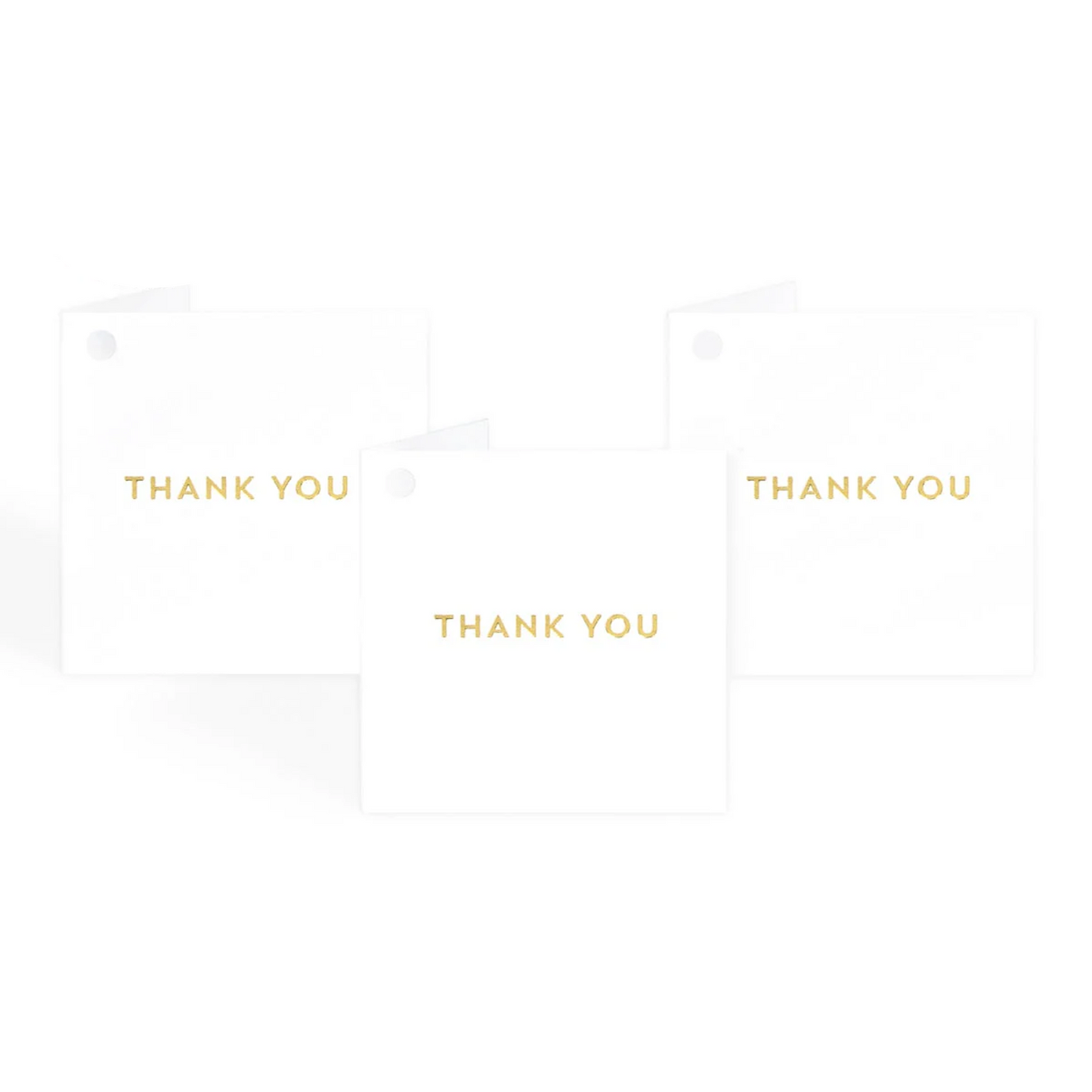Thank You Folded Tags Gold on Matte White 10 Mixed