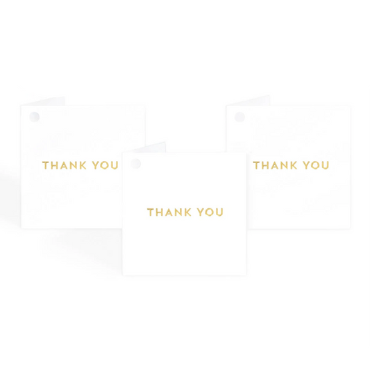 Thank You Folded Tags Gold on Matte White 10 Mixed