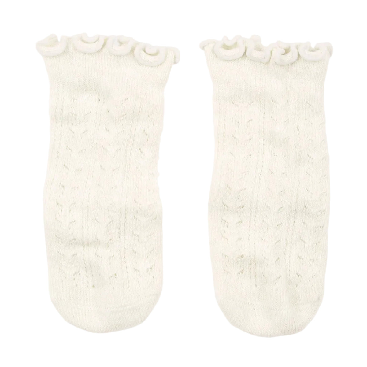 Cream Frill Lace Organic Knee Socks