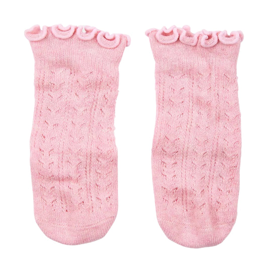 Misty Rose Frill Lace Organic Knee Socks