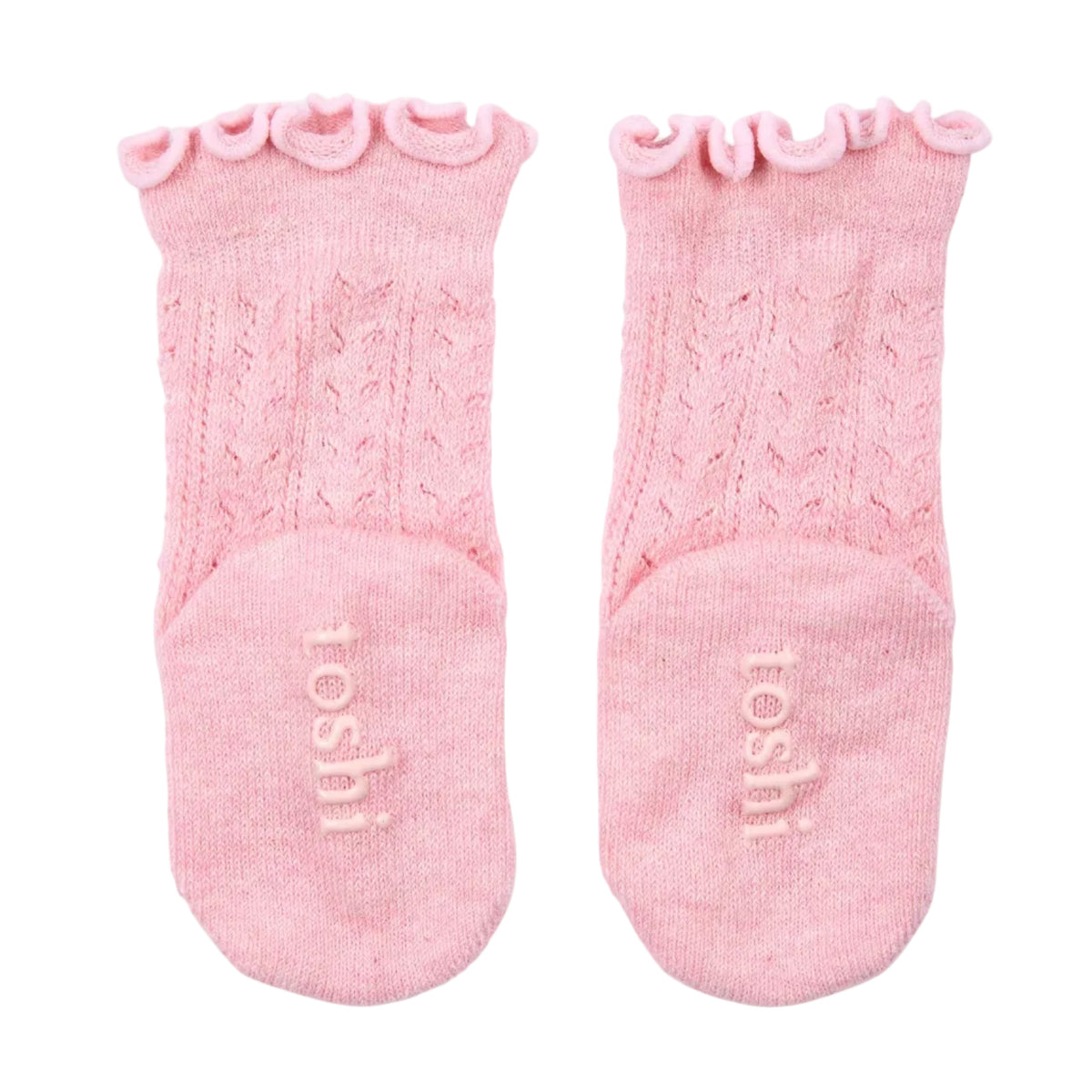 Misty Rose Frill Lace Organic Knee Socks